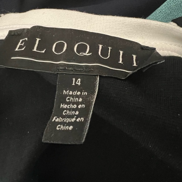 Eloquii Black Dress with White Accents -14 - Picture 7 of 7